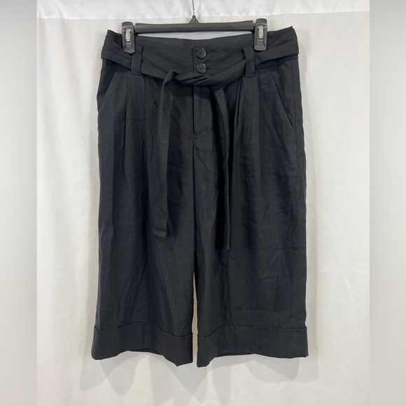 Club Monaco Canal Linen Belted Crop Capri Pants - Picture 1 of 7